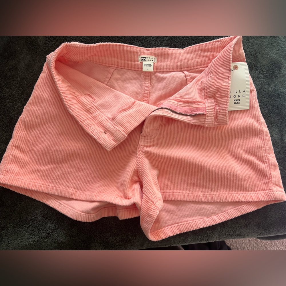 New With Tags Billabong Coral Pink Corduroy Shorts - Picture 3 of 5